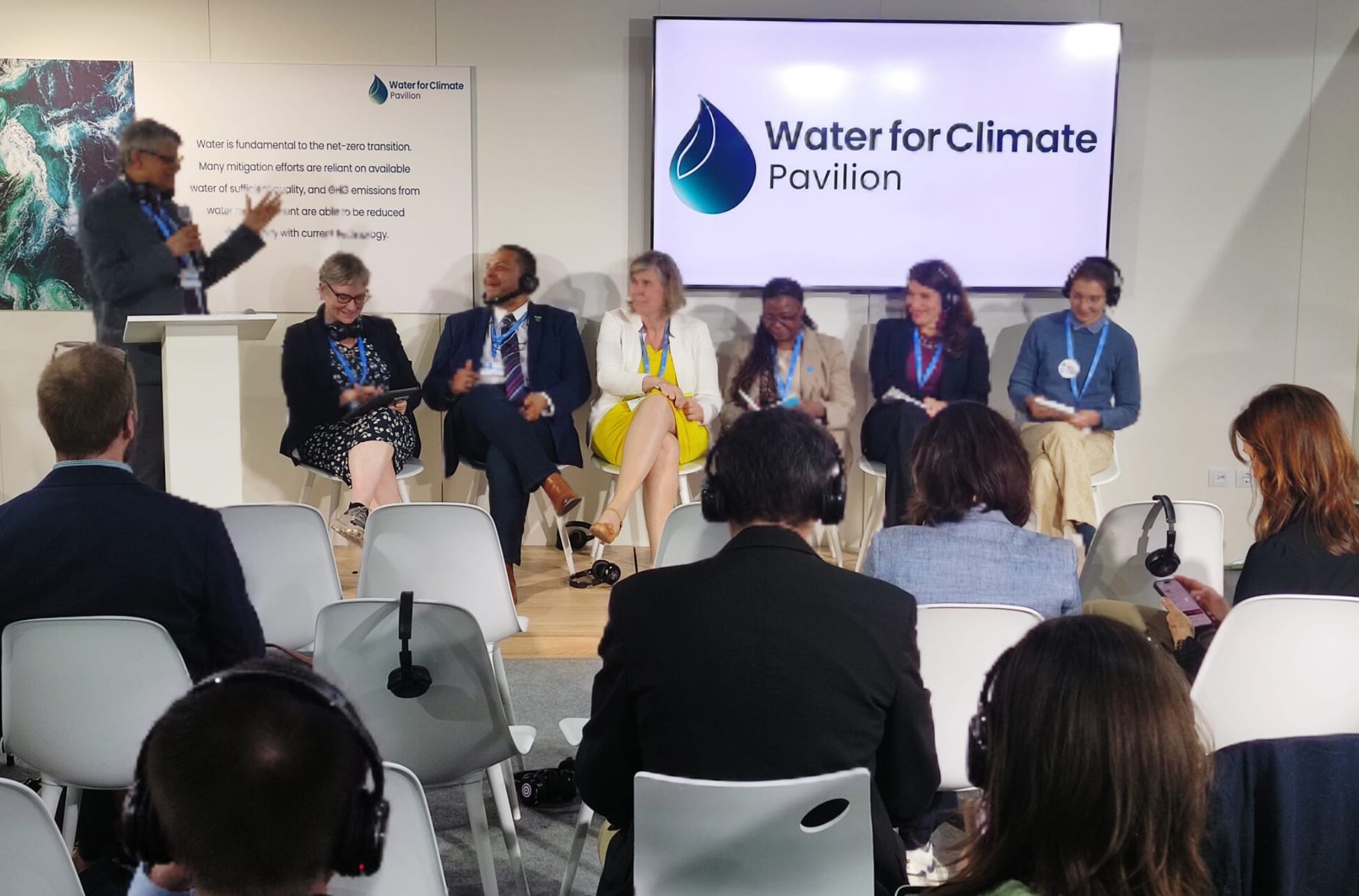 Panelists at the Water for Climate Pavilion during COP29